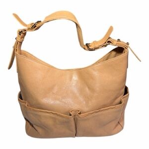 Tre Vero Tan Leather Shoulder Bag women’s